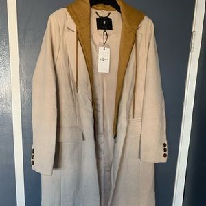 7 For All Mankind Blazer Trench Coat w/Hoodie